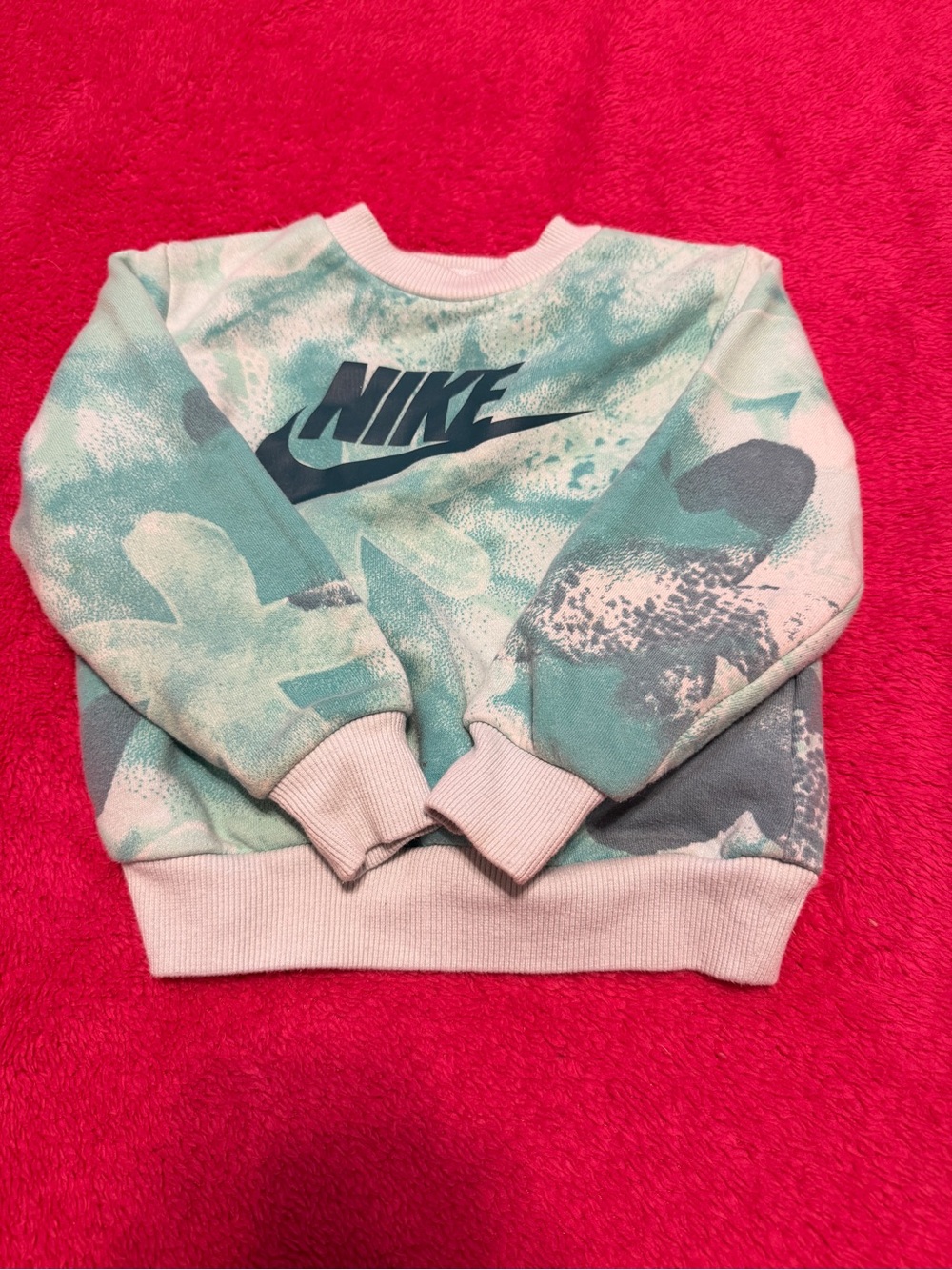 Nike Kids Mint Green & White Graphic Crewneck Sweatshirt